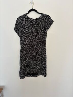 Dynamite Black Mini Dress with White Floral Print